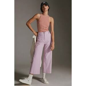 Anthropologie Maeve The Colette Crop Wide-Leg Pants Lilac Pink Purple 25